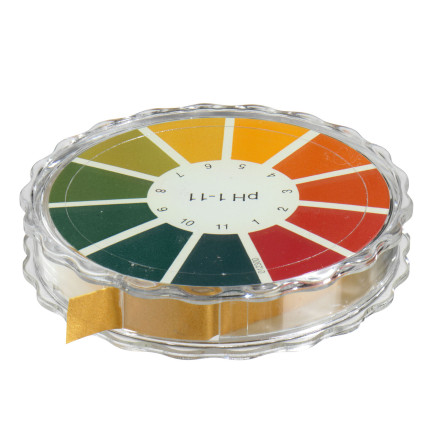pH papier, pH 1-11, 5 m, inclusief kleurenscala