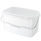 Bucket, without lid, 10 L, polypropylene, white, rectangular