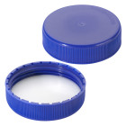 Cap, screw, for HDPE bottle, 63 mm, blue, polypropylene, foam