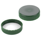 Cap, screw, for HDPE bottle, 63 mm, green, polypropylene, foam
